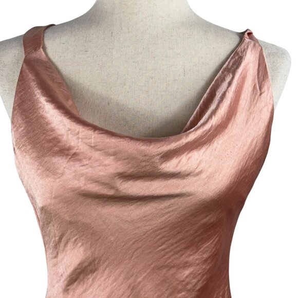 New! Selfie Leslie Tie Back Mini Slip Dress in Satin Apricot Size Small - Picture 6 of 10